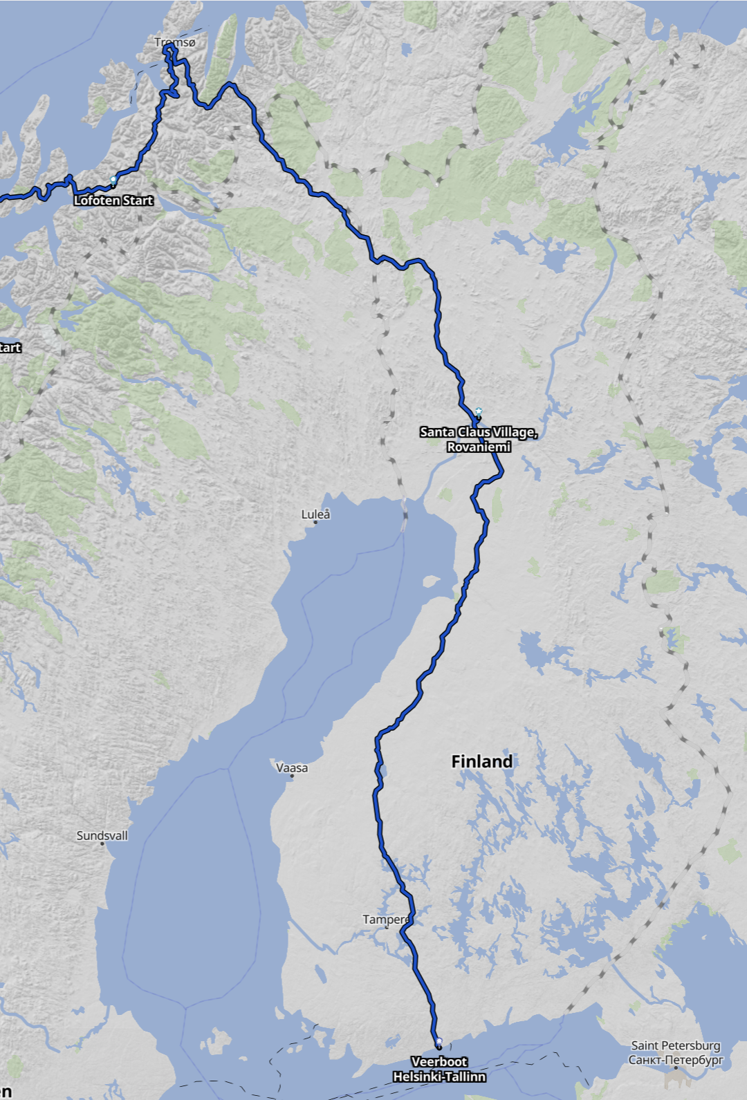 Route Scandinavie Finland
