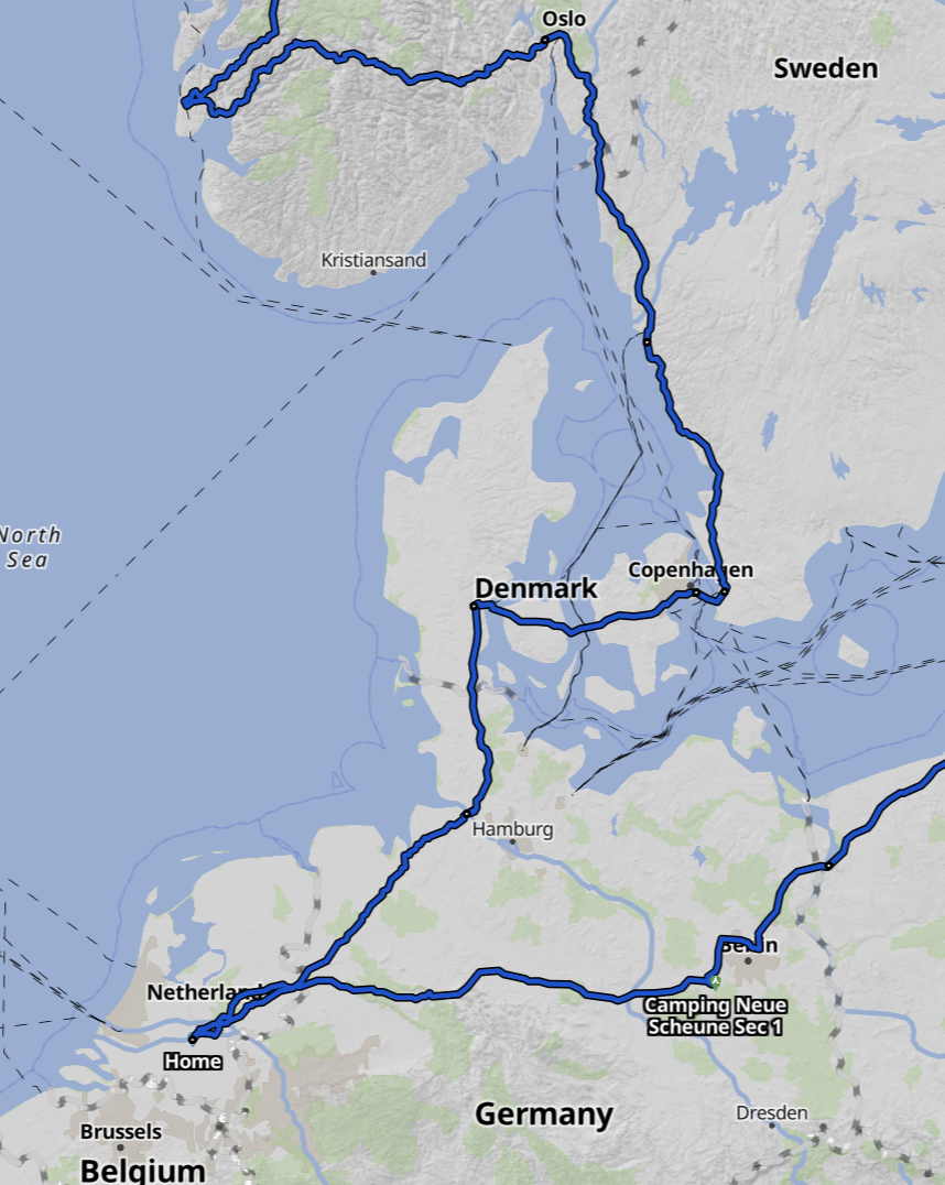 Route Scandinavie Sweden
