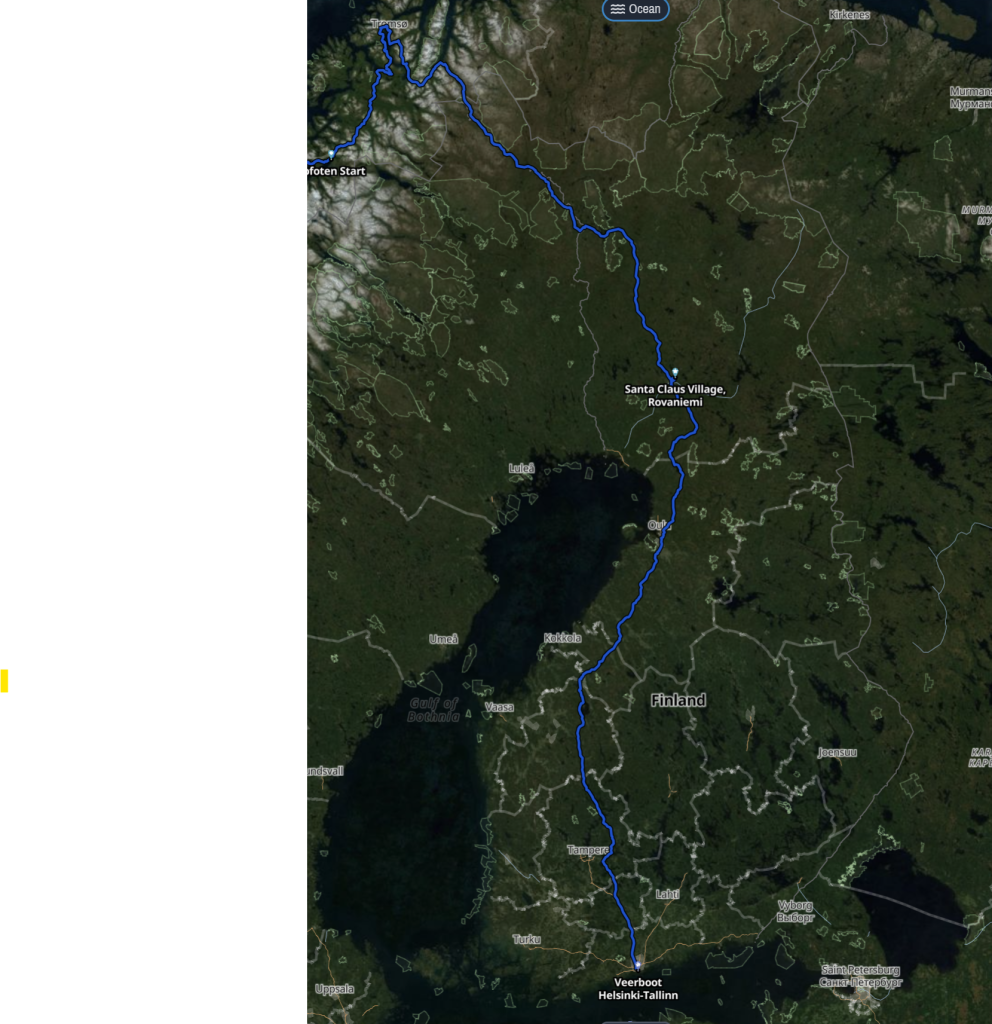 Helsinki-Tromso-route