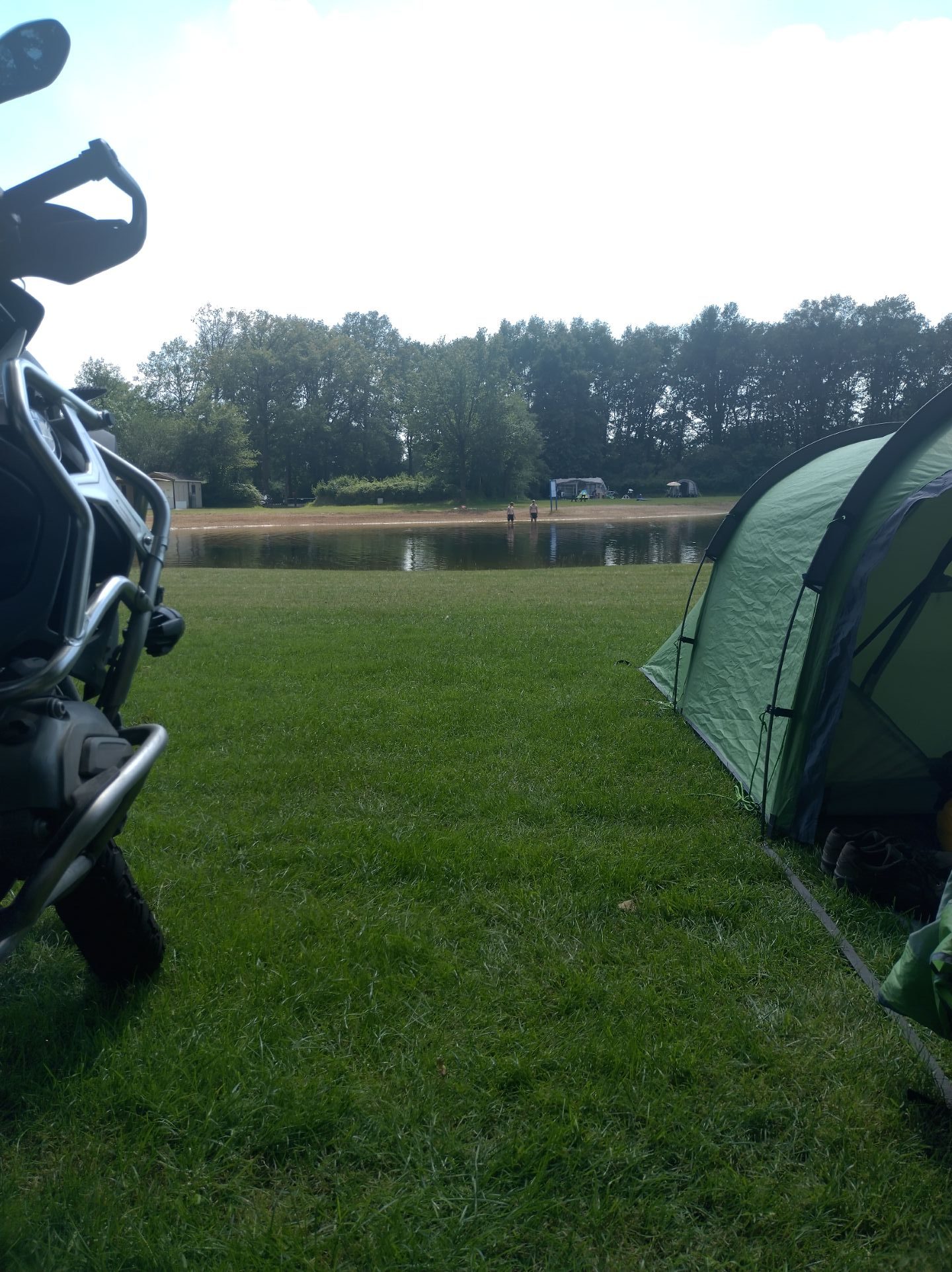 swimming lake right in front of tent swimming lake right in front of tent